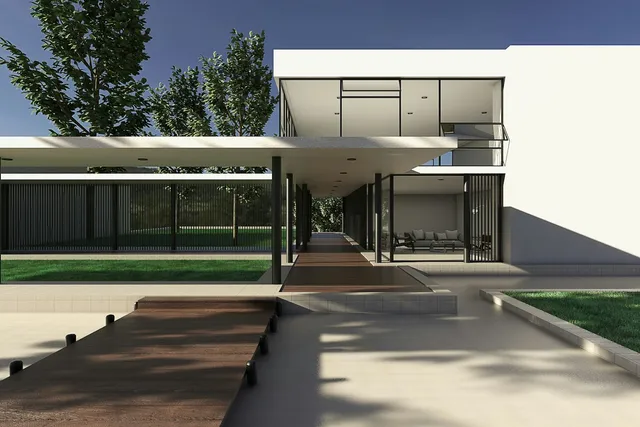 Eigentijdse woning in residentiele omgeving